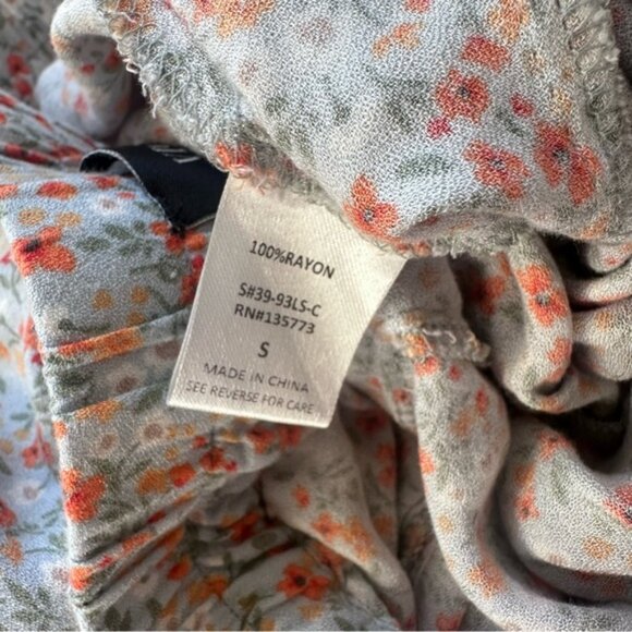 Vici | Blue and Orange Floral Ruffle Mini Skirt | Size Small - Picture 7 of 10